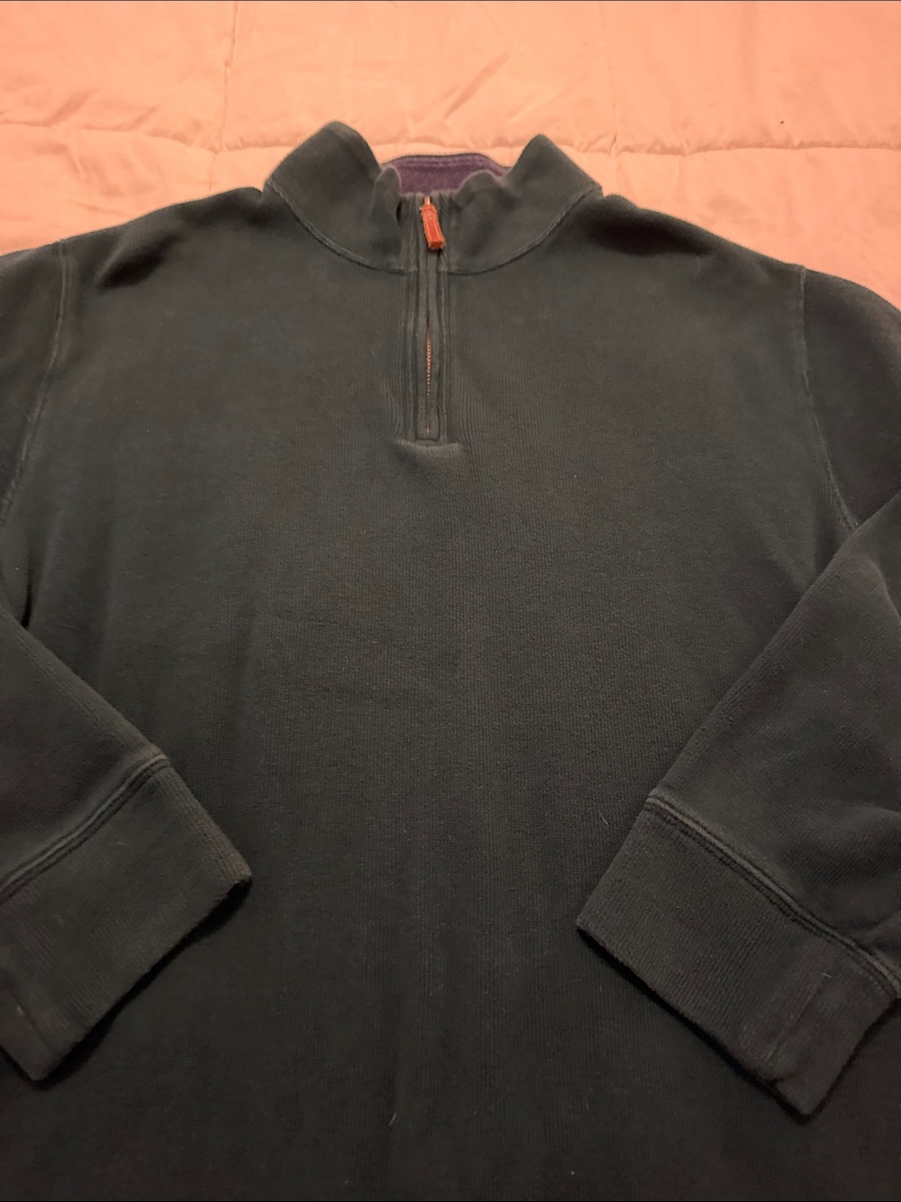 Lands' End Men's Dark Green Quarter-Zip Sweater